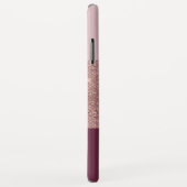 Burgund und Rose Gold Funkelnd Mit Monogramm Case-Mate iPhone Hülle (Hinten/Rechts)