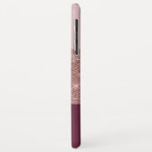 Burgund und Rose Gold Funkelnd Mit Monogramm Case-Mate iPhone Hülle (Hinten/Links)