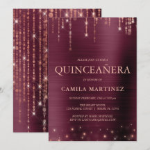 Burgund und Rose Gold Quinceanera Party