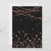 Burgund und Rose Gold String Lights Brautparty Einladung (Rückseite)