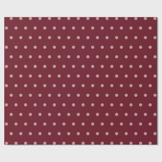 Burgund und Rose Gold Textured Polka Dot Muster Geschenkpapier (Flach)