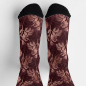 Burgund und Rose Gold Vintage Blüte Socken (Oben)
