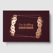 Burgund und Rose Goldene Foil-Hochzeit Gästebuch (Vorderseite)