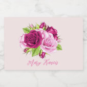 Burgund und Rosen Schaumweinetikett (Einzelnes Label)