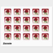 Burgund und Rote Rose Gold Border Square Stickers (Blatt)