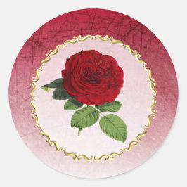 Burgund und Rote Rose Gold Border Stickers