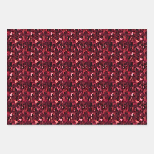 Burgund und Schwarz Abstrakt Geschenkpapier Set (Vorderseite 2)