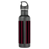 Burgund und schwarze Streifen Edelstahlflasche (Rückseite)