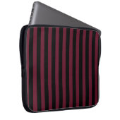 Burgund und schwarze Streifen Laptopschutzhülle (Vorne Rechts)