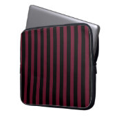 Burgund und schwarze Streifen Laptopschutzhülle (Vorderseite Links)
