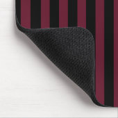 Burgund und schwarze Streifen Mousepad (Ecke)