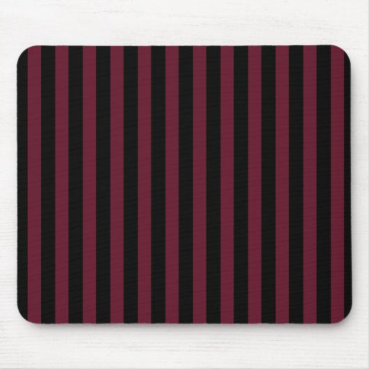 Burgund und schwarze Streifen Mousepad (Vorne)