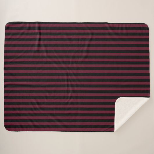 Burgund und schwarze Streifen Sherpadecke (Vorderseite (Horizontal))