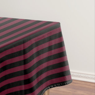 Burgund und schwarze Streifen Tischdecke
