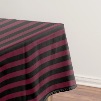 Burgund und schwarze Streifen Tischdecke