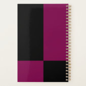 Burgund und Schwarzer Farbblock Personalisiert Planer (Rückseite)