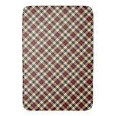 Burgund und Schwarzer Tartan Kariert Badematte (Vorderseite Vertikal)