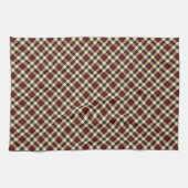 Burgund und Schwarzer Tartan Kariert Geschirrtuch (Horizontal)