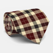 Burgund und Schwarzer Tartan Karierte Krawatte (Gerollt)