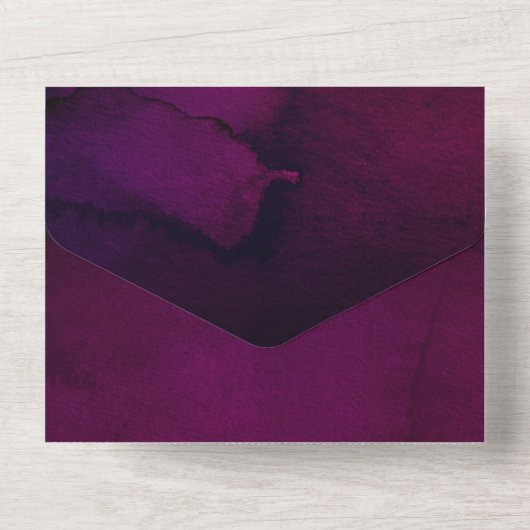 Burgund und Silberblume All In One Einladung (Rückseite)