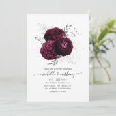 Burgund und Silberblume Einladung (Stehend Vorderseite)