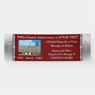 Burgund und Silberne Personalisierte Kirchenbanner Banner