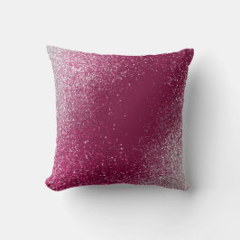 Burgund und Silberner Glitzer Kissen
