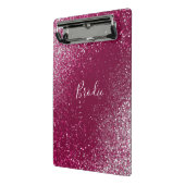 Burgund und Silberner Glitzer Mini Klemmbrett (Gewinkelt2)