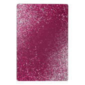 Burgund und Silberner Glitzer Mini Klemmbrett (Rückseite)