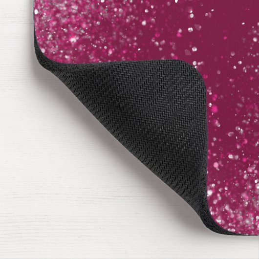 Burgund und Silberner Glitzer Mousepad (Ecke)