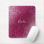 Burgund und Silberner Glitzer Mousepad (Mit Mouse)