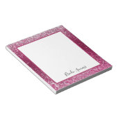 Burgund und Silberner Glitzer Notizblock (angewinkelt)