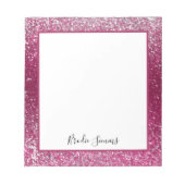 Burgund und Silberner Glitzer Notizblock (Vorderseite)