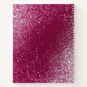 Burgund und Silberner Glitzer Notizblock (Rückseite)