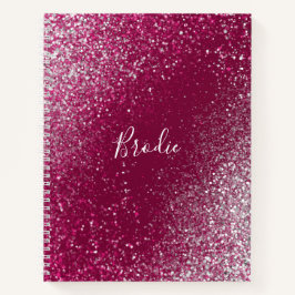 Burgund und Silberner Glitzer Notizblock