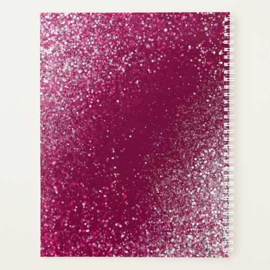 Burgund und Silberner Glitzer Planer (Rückseite)