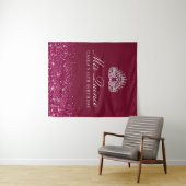 Burgund und Silver Glitzer| Hintergrund der Quince Wandteppich (Beispiel (Horizontal))