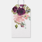 Burgund und Wasserfarben Geschenkanhänger (Rückseite)