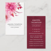 Burgund und Wasserfarben Visitenkarte (Vorne/Hinten)