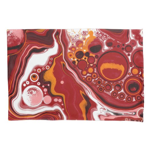 Burgund und Weiß-Marmor-Fluid-Kunst Kissenbezug (Vorderseite)