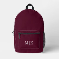 Burgund und Weiß | Modernes Monogramm