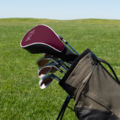 Burgund und Weiß | Modernes Monogramm Golf Headcover (In SItu)
