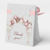 Burgund und Weiße Balloons und Laternen auf Grau Geschenkschachtel (Rückseite)