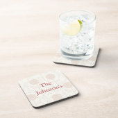 Burgund und weiße Blume Getränkeuntersetzer (Rechte Seite)