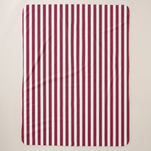 Burgund und weiße Candy-Streifen Sherpadecke