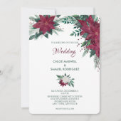 Burgund und weiße Weihnachtsfeiern Einladung (Vorderseite)