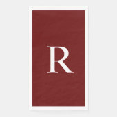 Burgund und Weißes Mit Monogramm Papierhandtuch Serviette (Vorderseite)