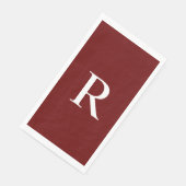 Burgund und Weißes Mit Monogramm Papierhandtuch Serviette (Ecke)