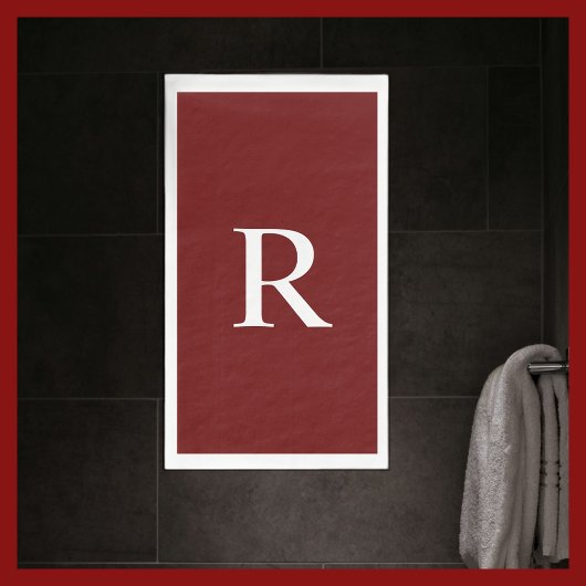 Burgund und Weißes Mit Monogramm Papierhandtuch Serviette