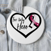 Burgund und White Awareness Ribbon für meinen Held Button (Beispiel)